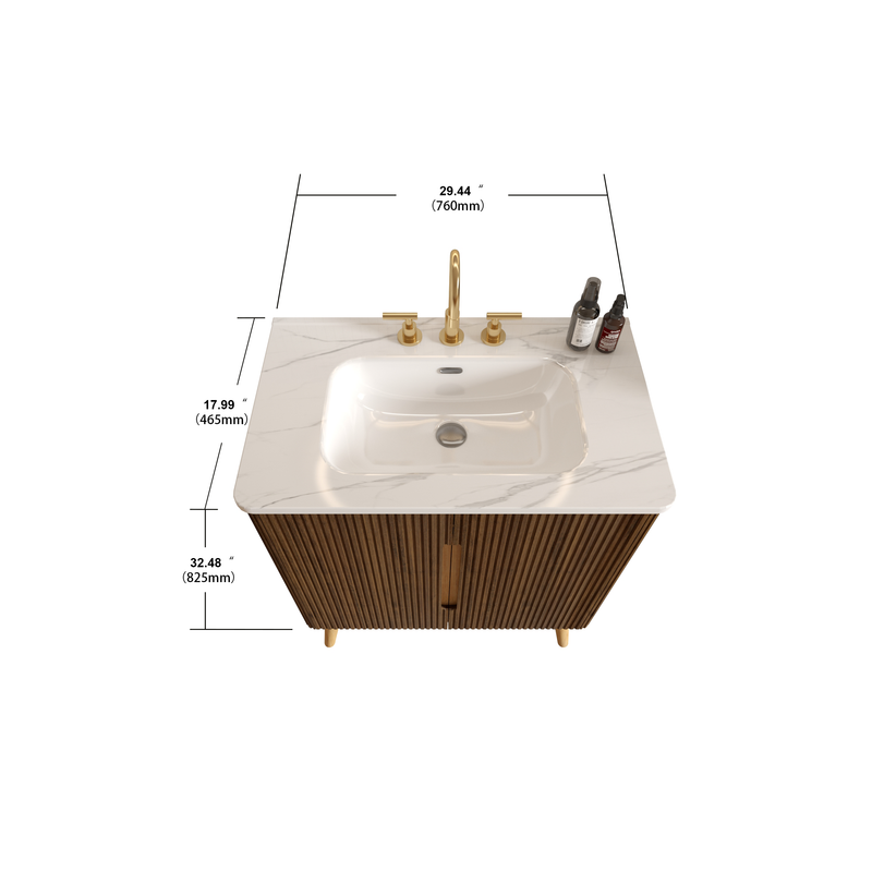 Etna 30"F Striped Bathroom Vanity by HouseOfZazla