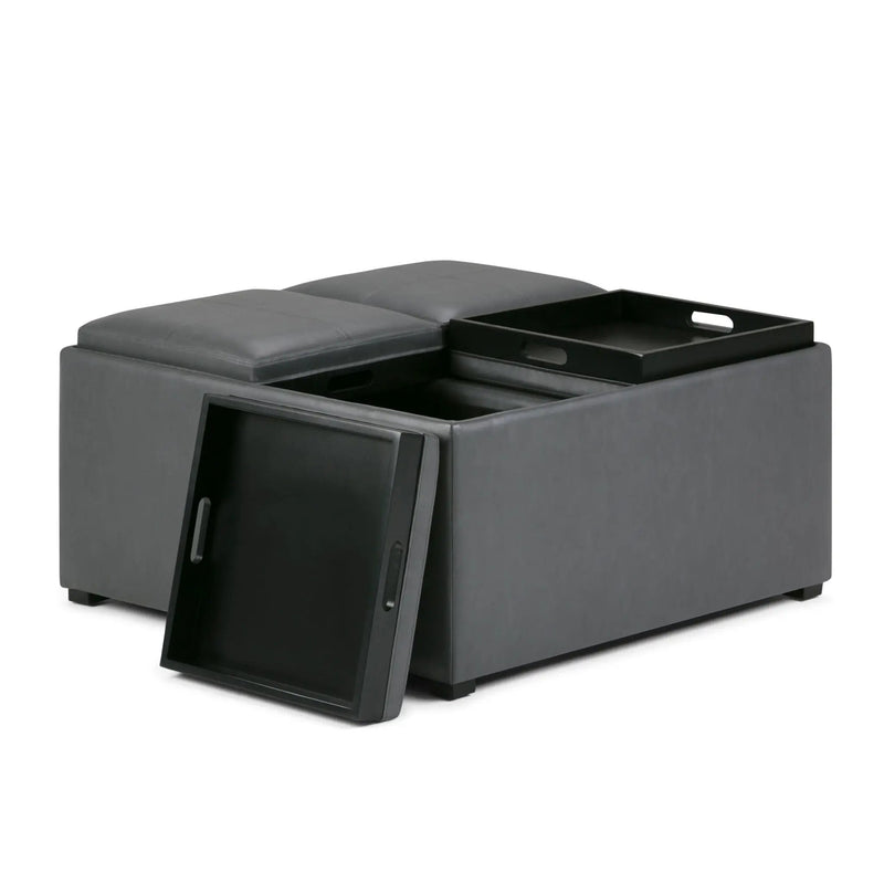 Avalon - Square Coffee Table, Storage Ottoman by HouseOfZazla
