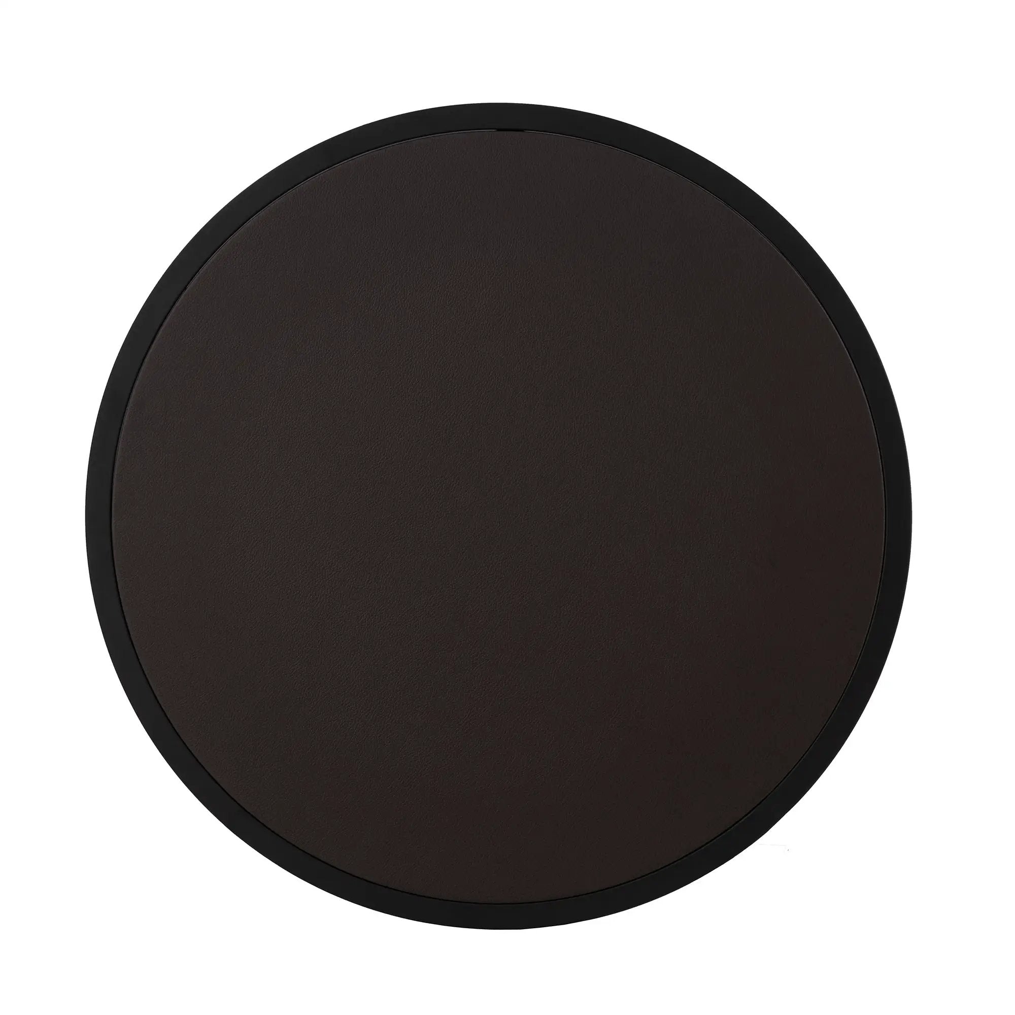 Modern Faux Leather Nesting Round Coffee Table Set - Dark Brown by HouseOfZazla