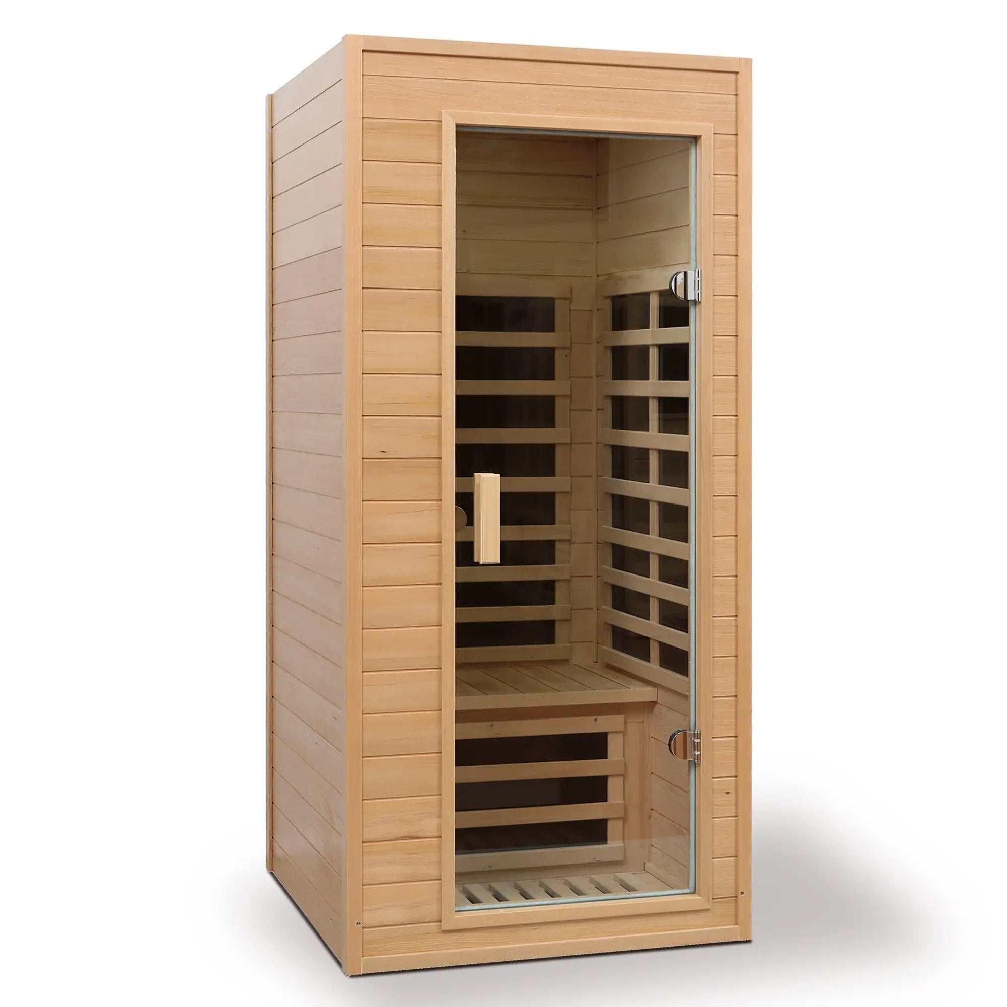 Hemlock One-person Far Infrared Roof Embedded Indoor Sauna Room Natural Hemlock 33.7x33.46x72.83 inches by HouseOfZazla