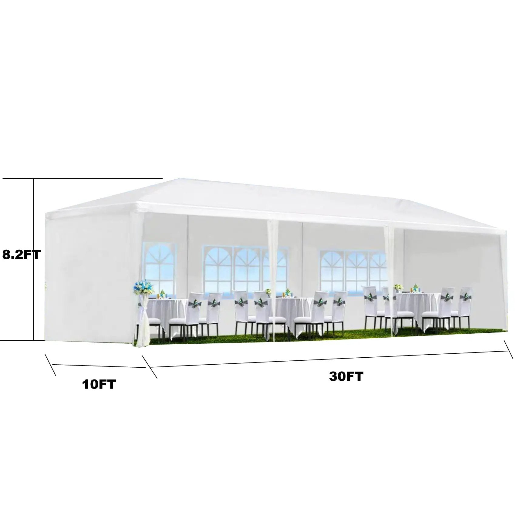 10x30' Outdoor Garden Gazebo Wedding Party Tent Canopy with 8 Removable Sidewalls by HouseOfZazla