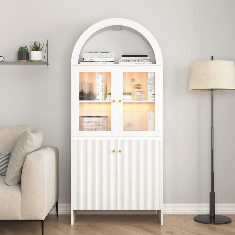 Modern Tech Inspired Dome Cabinet With LED Lighting by HouseOfZazla