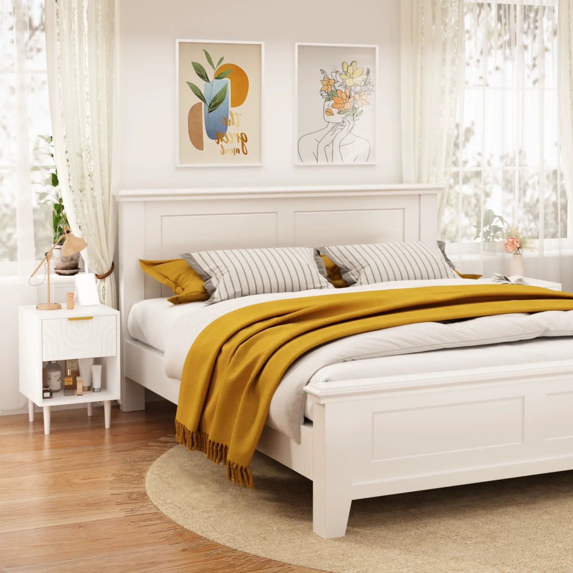 Nightstand With 1 Drawer And Open Shelf - White by Unique Piece Furniture