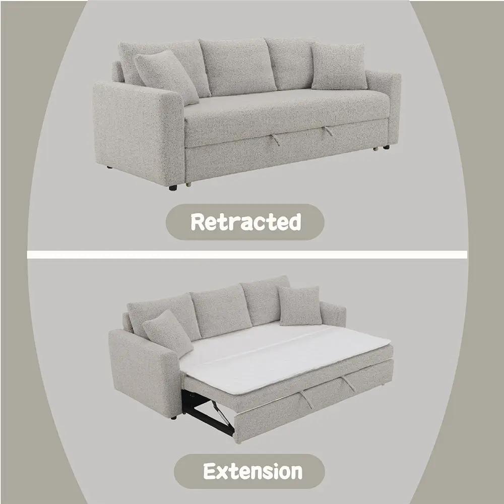 Connie - Sofa With Sleeper - Gray Boucle by Unique Piece Furniture