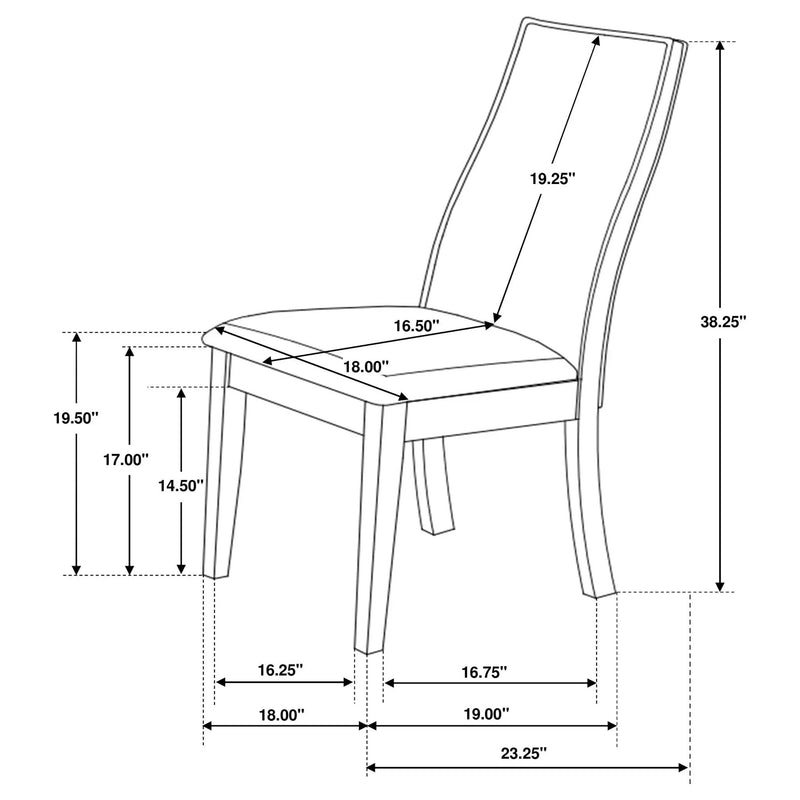 Spring Creek Upholstered Dining Chair Chocolate (Set of 2) by Unique Piece Furniture