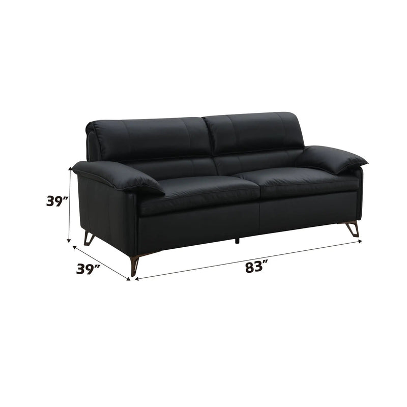 Eilene - Top Grain Leather Loveseat - Black by Unique Piece Furniture