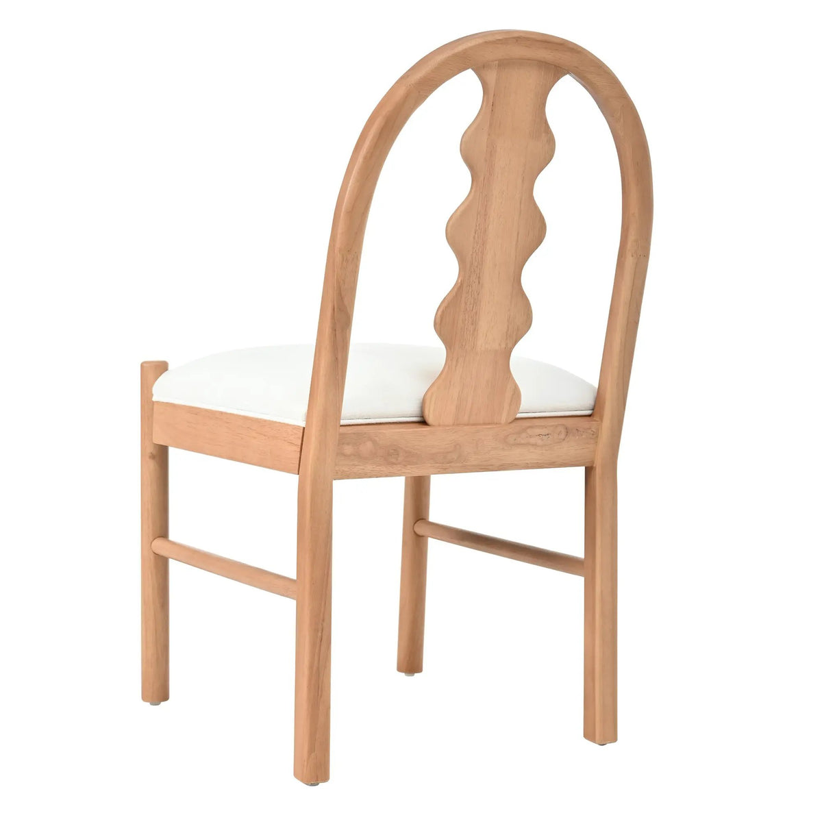 7-Piece Dining Table Set, 70" Solid Rubber Wood Dining Table with 6 Wave Back Dining Chairs by HouseOfZazla
