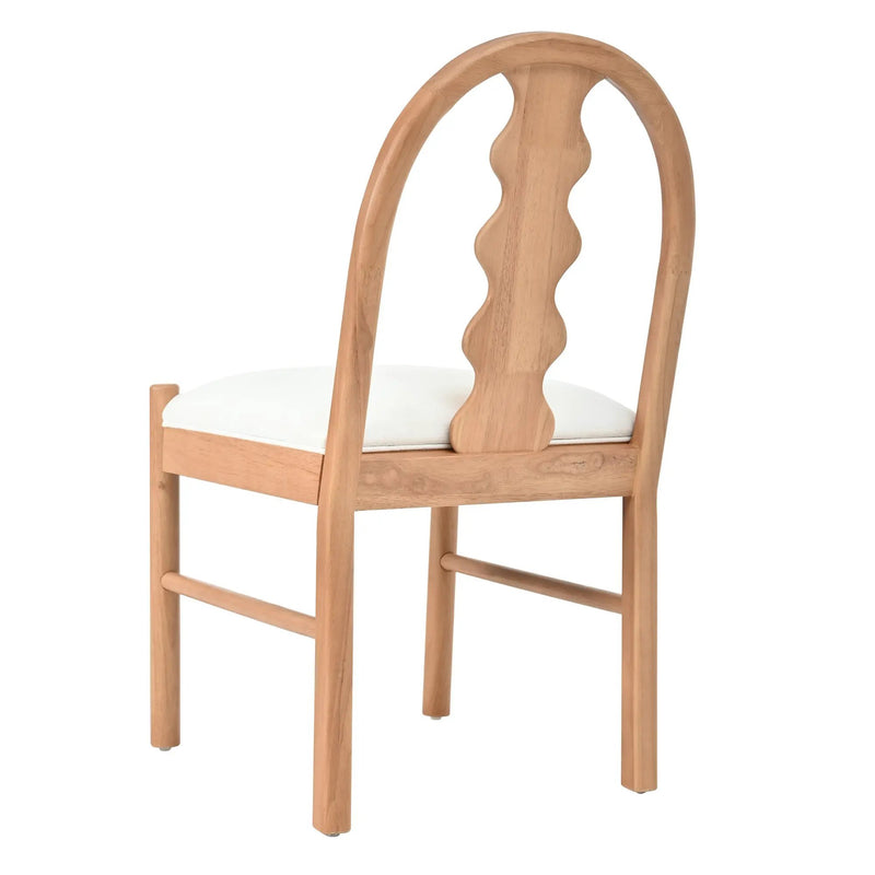 7-Piece Dining Table Set, 70" Solid Rubber Wood Dining Table with 6 Wave Back Dining Chairs by HouseOfZazla