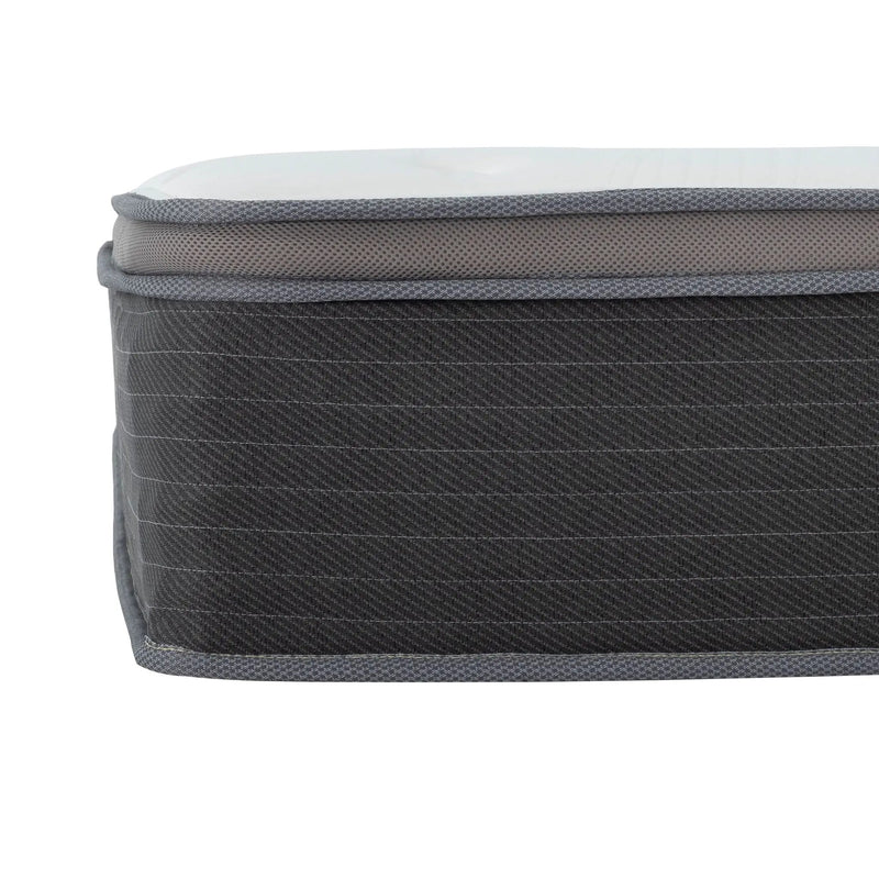 12'' Hybrid Mattress In A Box, Plush Gel Memory Foam Mattress Top With Pocket Coil Base - Gray / White - Queen by HouseOfZazla