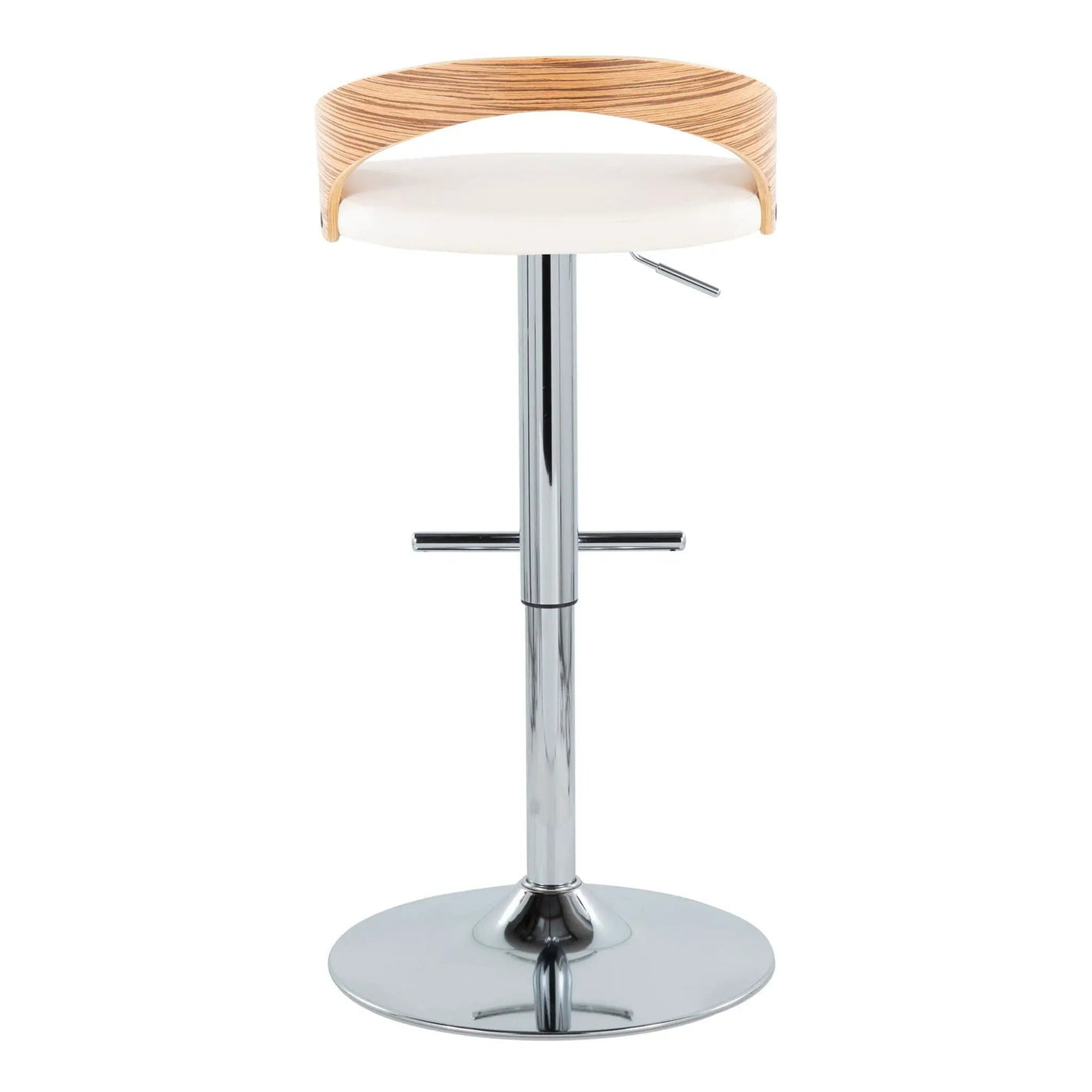 Grotto - Contemporary Adjustable Height Barstool With Swivel With Straight T Footrest (Set of 2) by HouseOfZazla