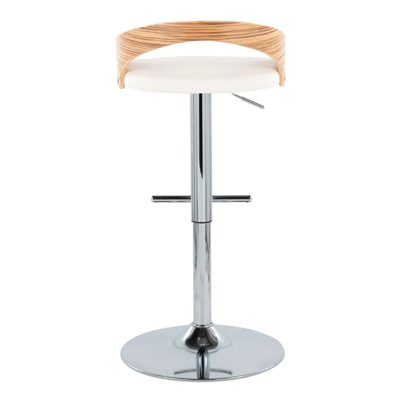 Grotto - Contemporary Adjustable Height Barstool With Swivel With Straight T Footrest (Set of 2) by Unique Piece Furniture