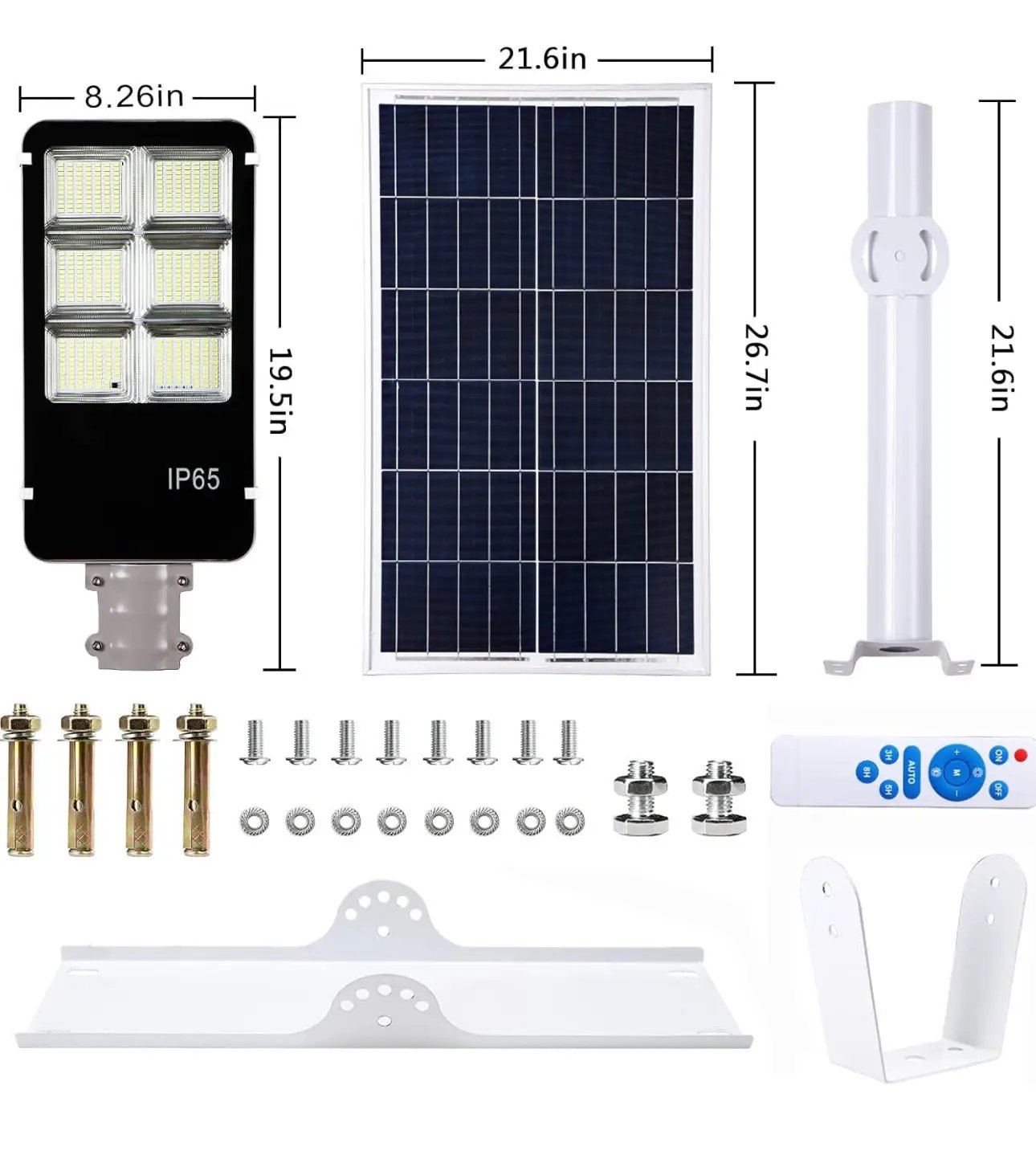 8800 Watt Solar Street Lights, with Remote Control 105000LM LED Dusk to Dawn Solar Light 6500K Super Bright Solar Flood Light by Outdoor Solar Outlet