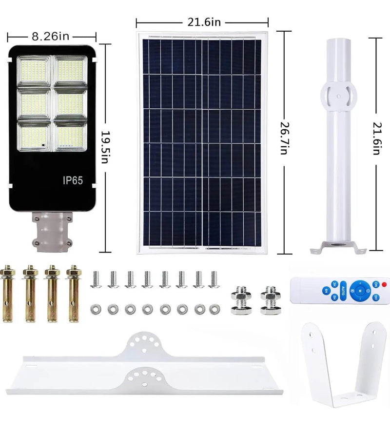 8800 Watt Solar Street Lights, with Remote Control 105000LM LED Dusk to Dawn Solar Light 6500K Super Bright Solar Flood Light by Outdoor Solar Outlet