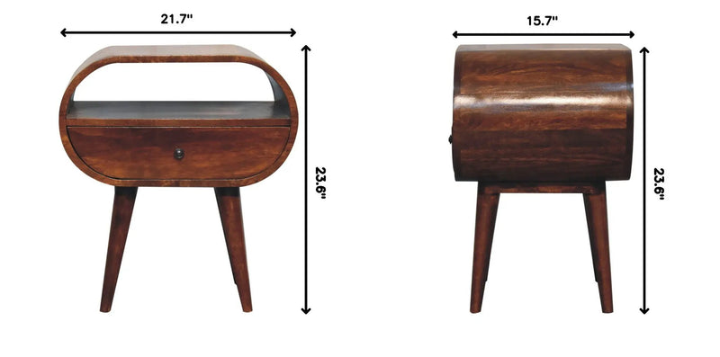 Large Chestnut Circular Bedside by HouseOfZazla