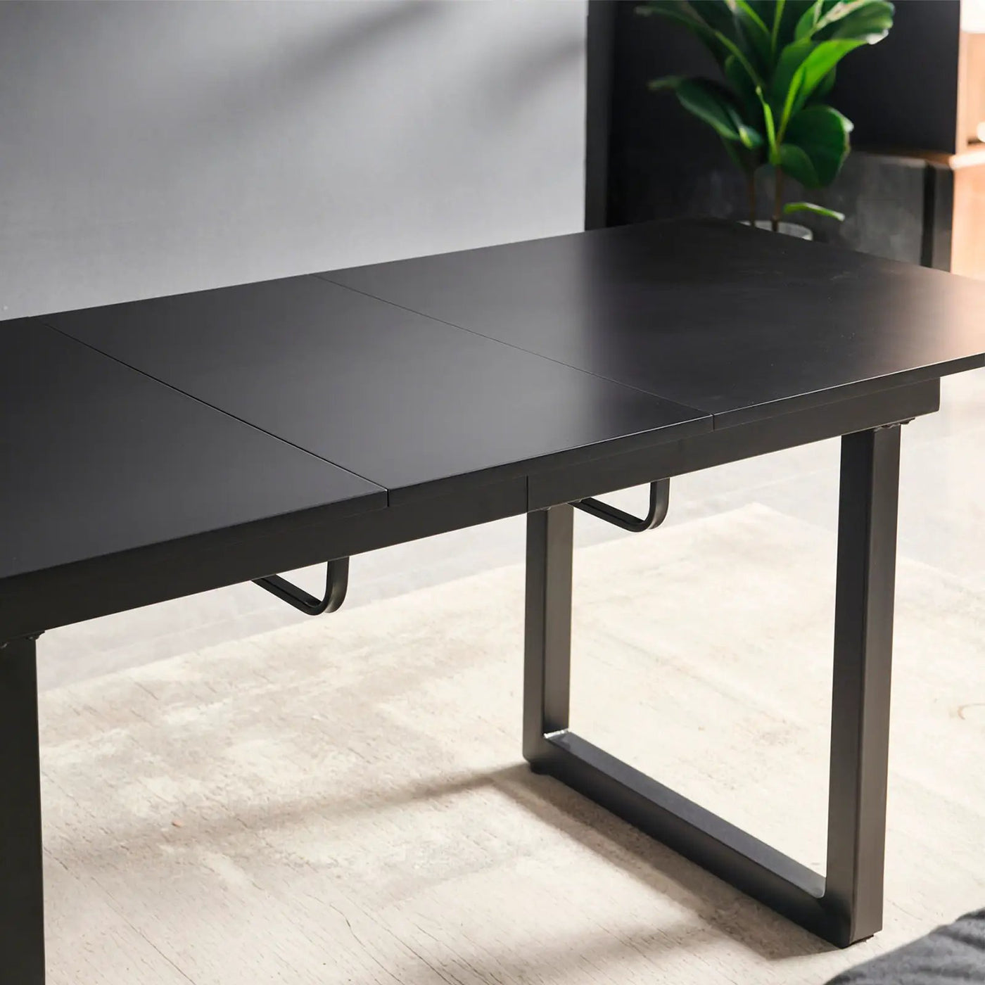 Square Extendable Dining Table With Metal Leg, Modern Space Saving Kitchen Table For Living Room by Unique Piece Furniture