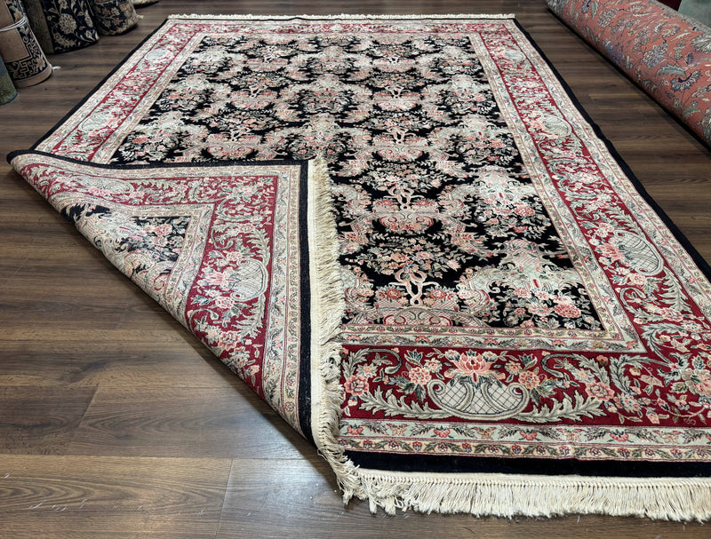 Sino Persian Rug 9x12, Black, Floral Bouquets by Jewel Rugs