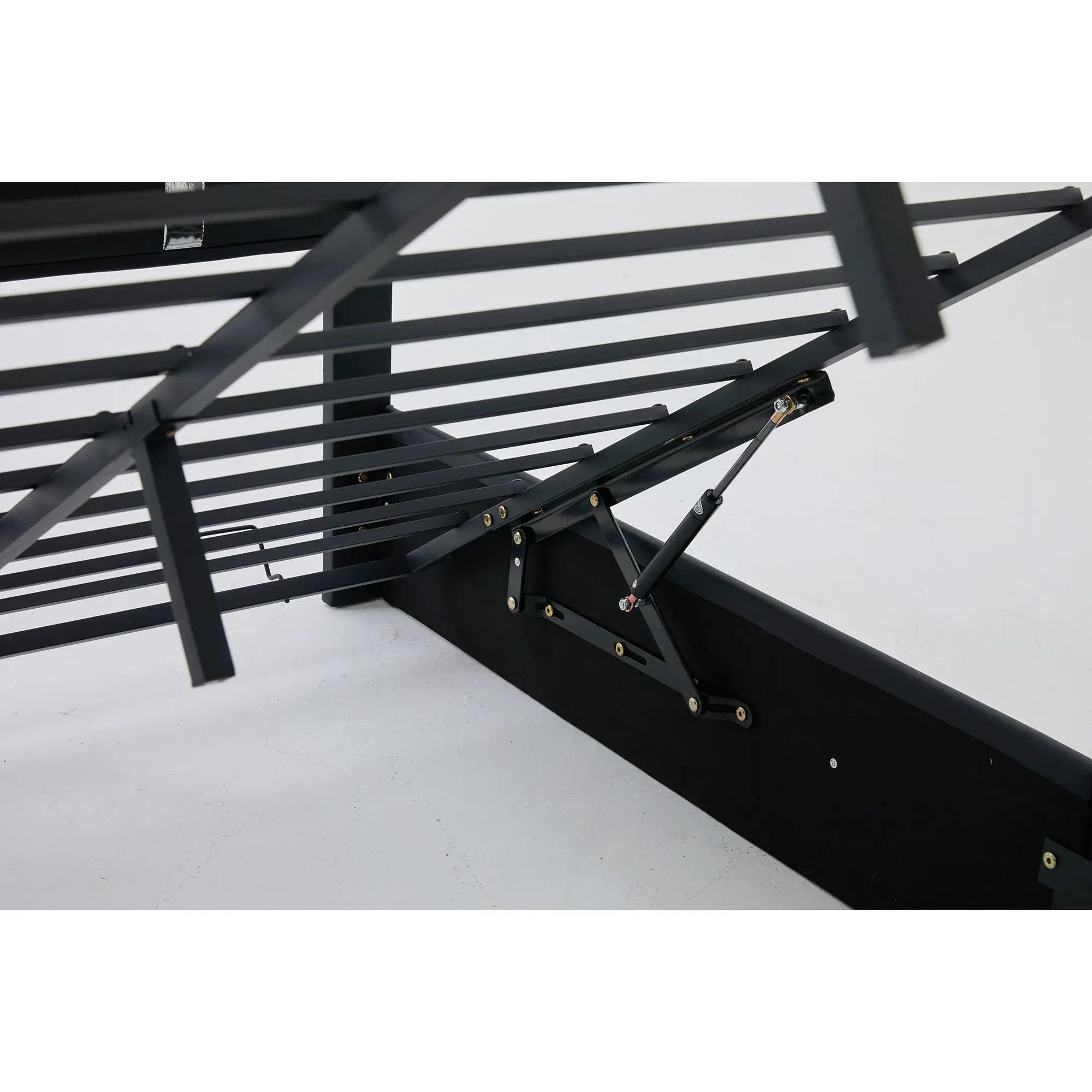 Upholstered Platform Bed Frame With Adjustable LED Headboard, USB C-Charging, Hydraulic Lift by Unique Piece Furniture