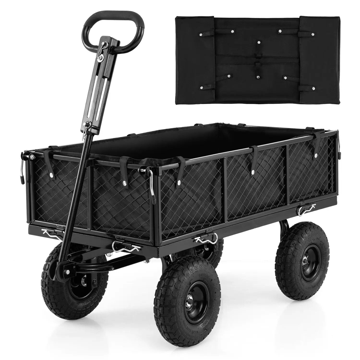 880 lbs Utility Wagon Flatbed with Removable Oxford Cloth Liner by DirectDeals