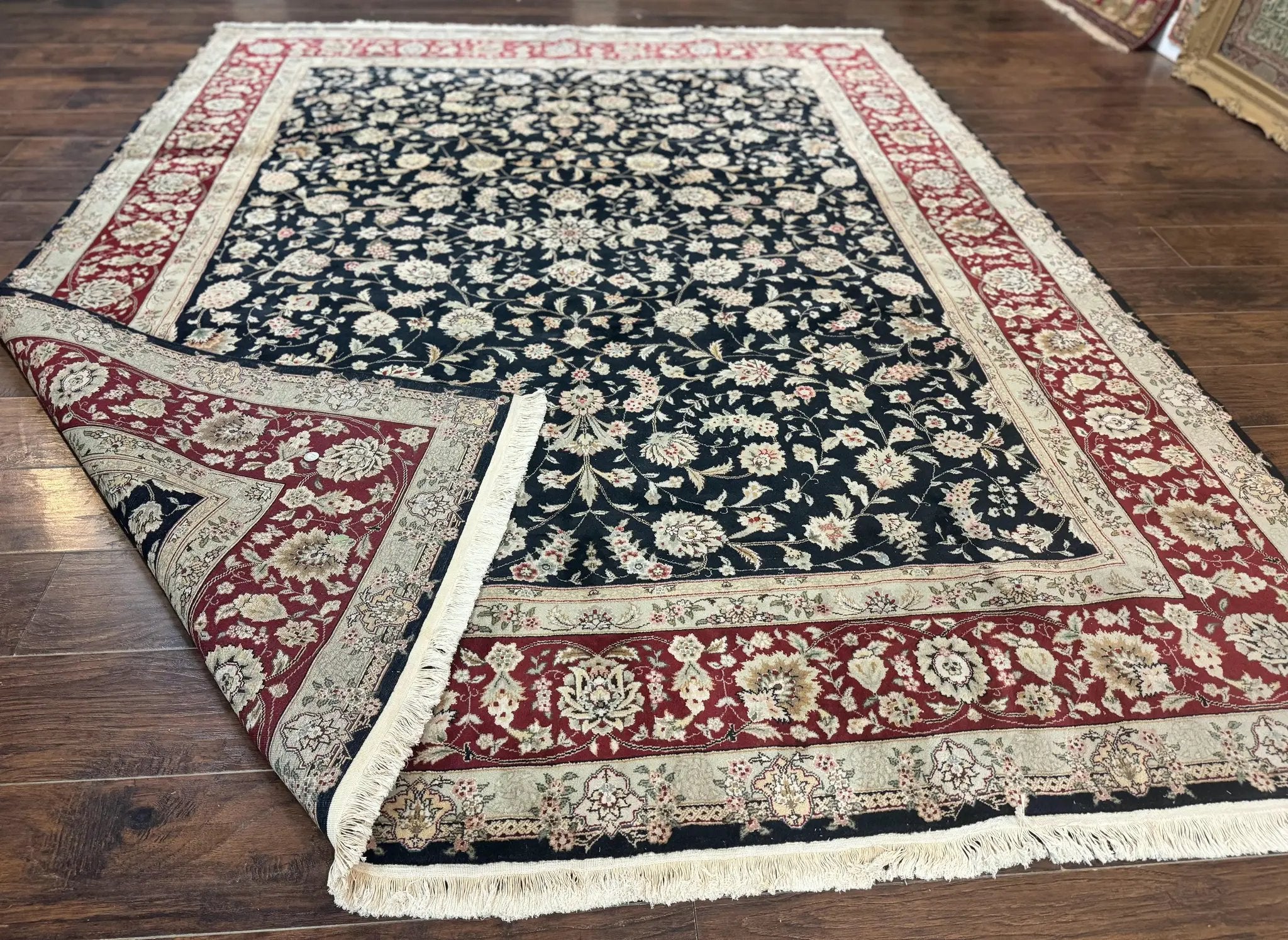 Black Pak Persian Rug 8x10, Floral Allover by Jewel Rugs