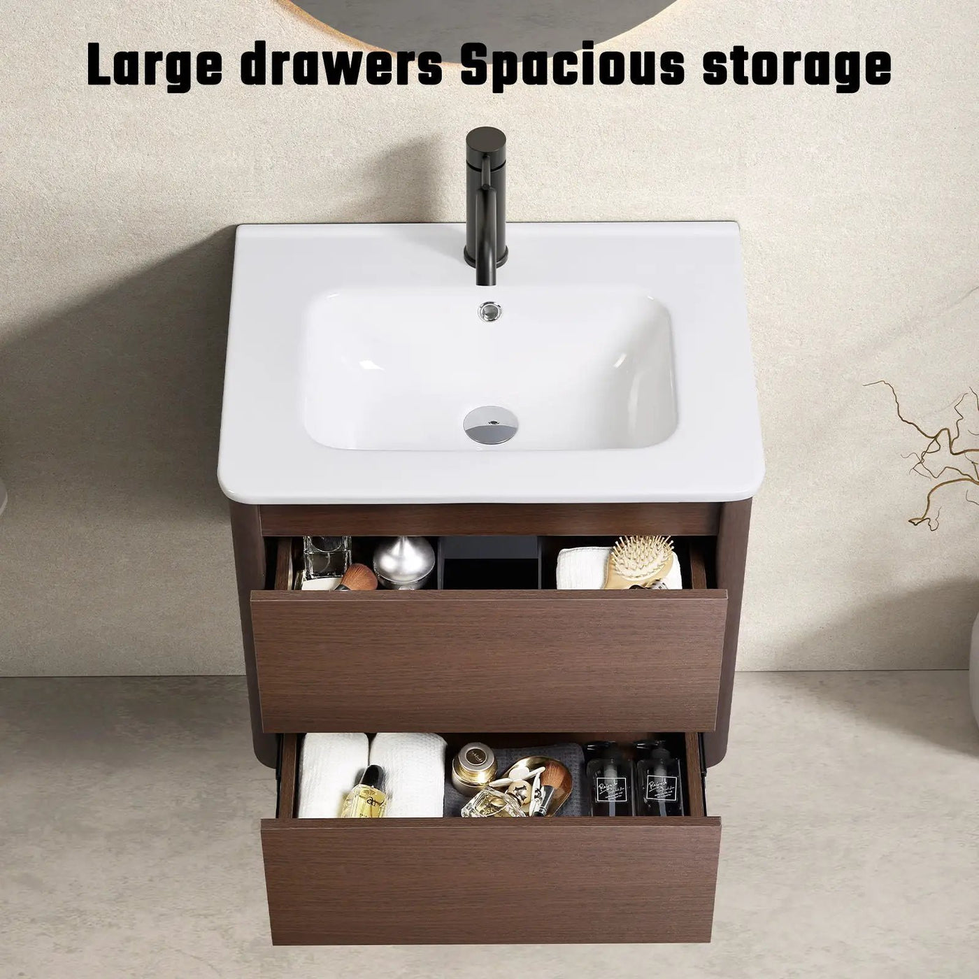 Wall Mounted Floating Bathroom Vanity With Sink And Cabinet by HouseOfZazla
