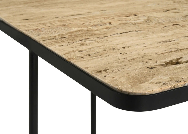 Elyna Square Stone Top Accent Side Table Beige by Unique Piece Furniture