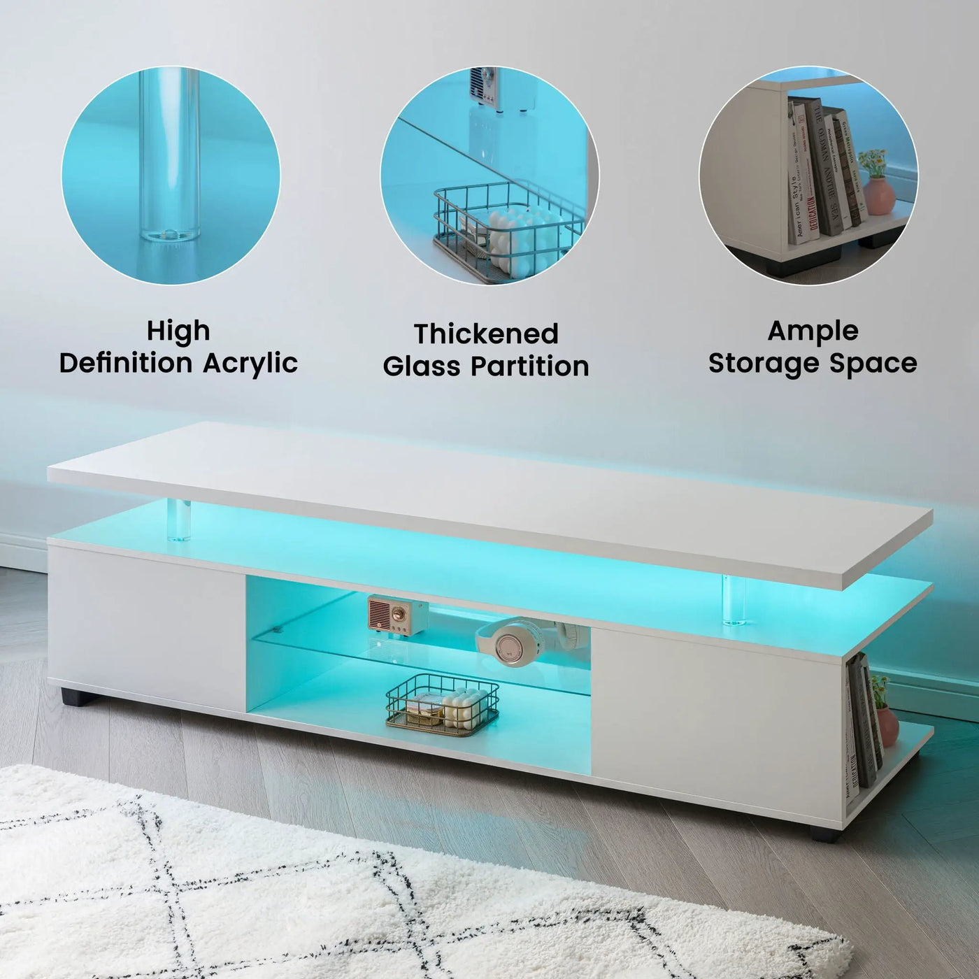 TV Stant With LED And Large Side Cabinet by Unique Piece Furniture