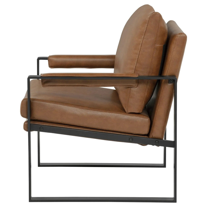 Rosalind Upholstered Track Arm Accent Chair Brown by Unique Piece Furniture