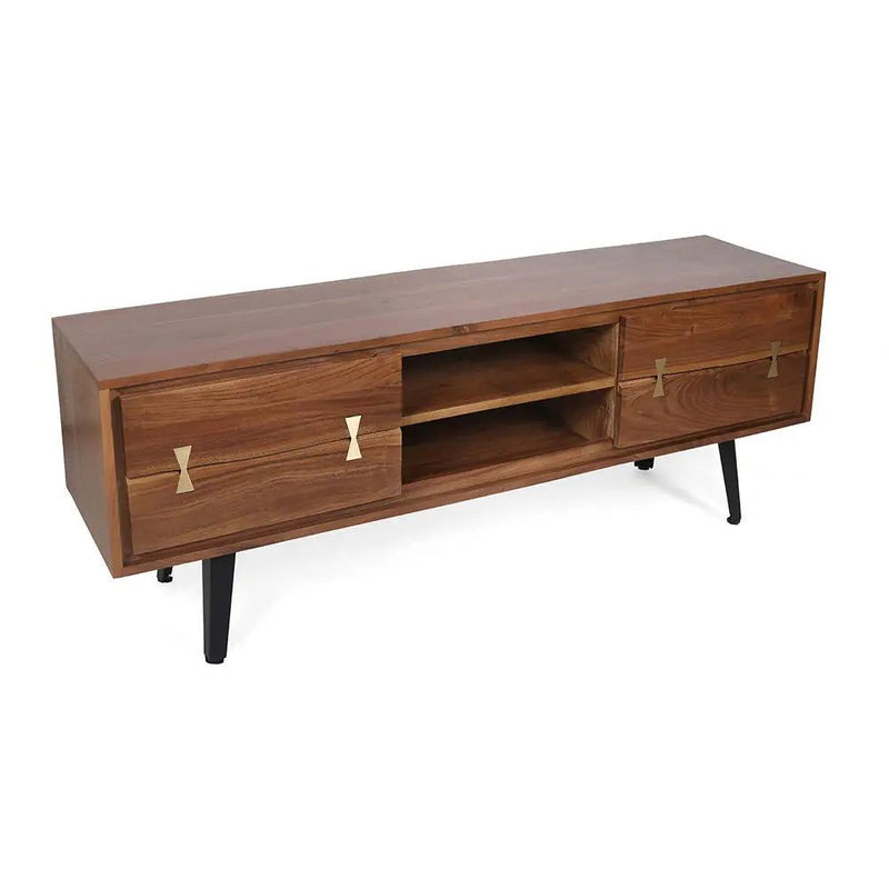 Asther - Acacia Wood TV Cabinet - Natural Wood / Brown by HouseOfZazla