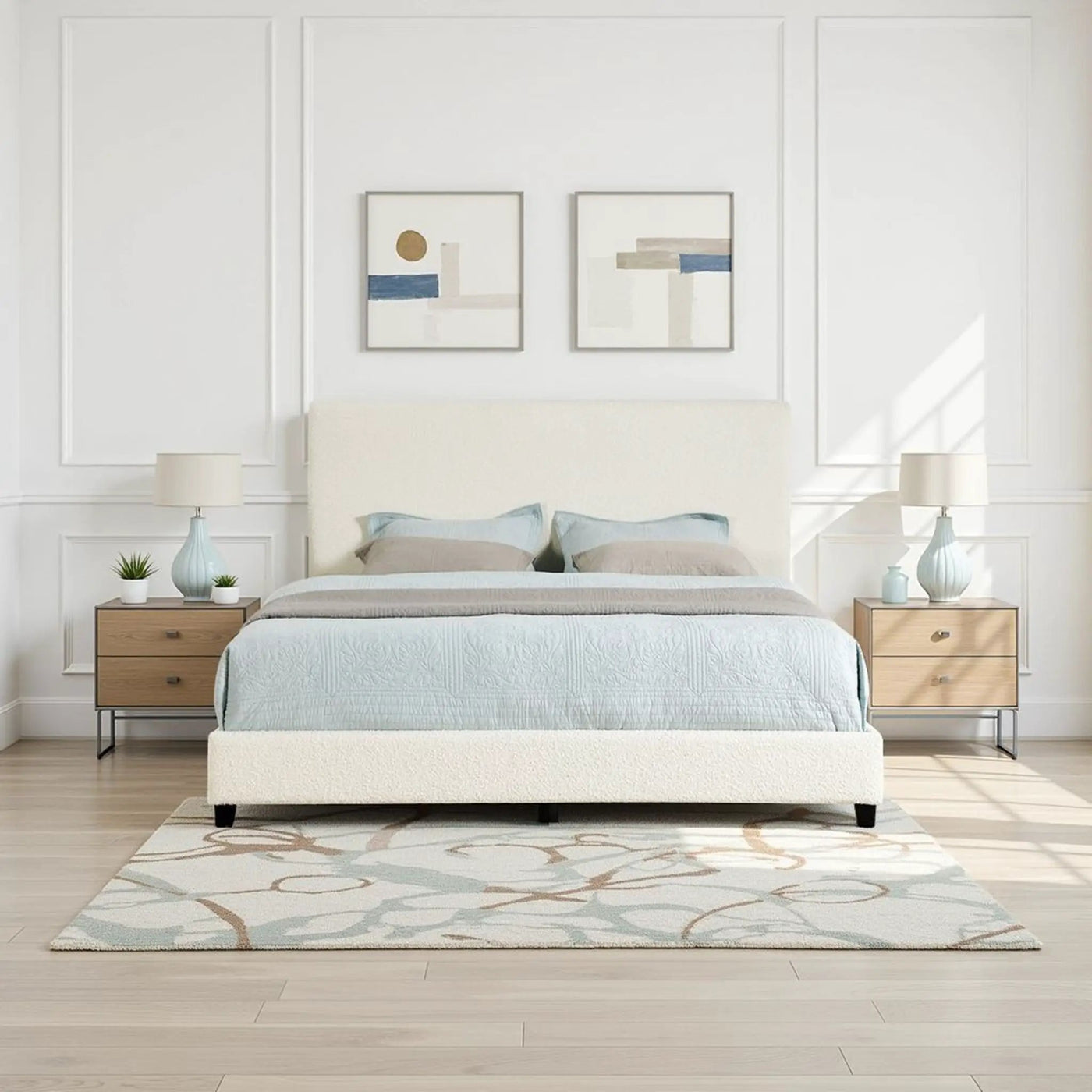 Platform Bed & Upholstered Headboard by HouseOfZazla