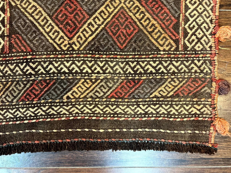 Tribal Runner Rug 2x8, Pakistani Turkoman Runner, Wool Handmade Vintage Rug by Jewel Rugs