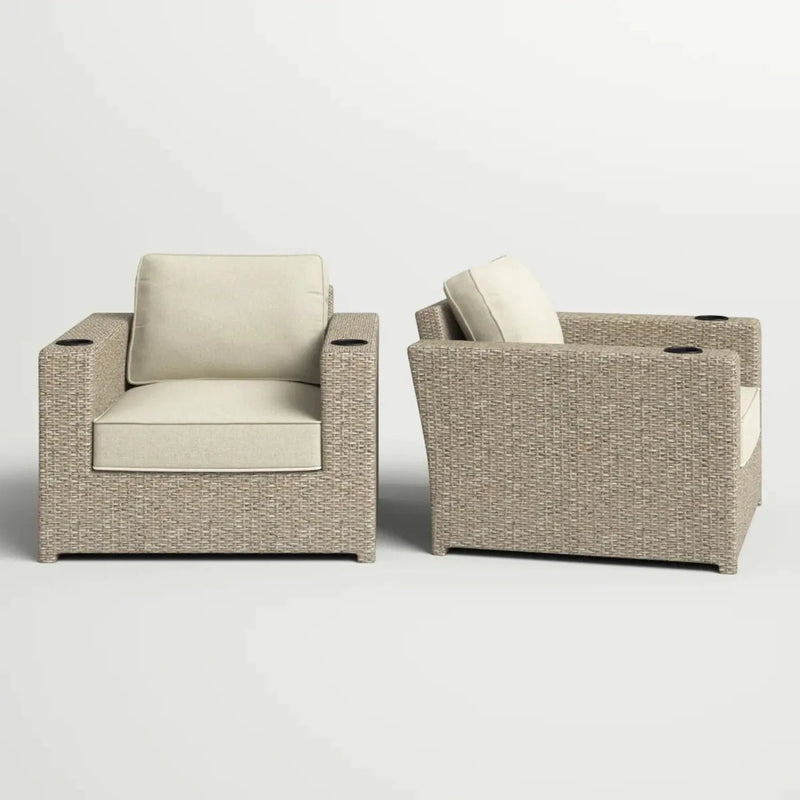 Outdoor Lounge Chairs With Cushions, Weather Resistant - Gray Mix by Unique Piece Furniture