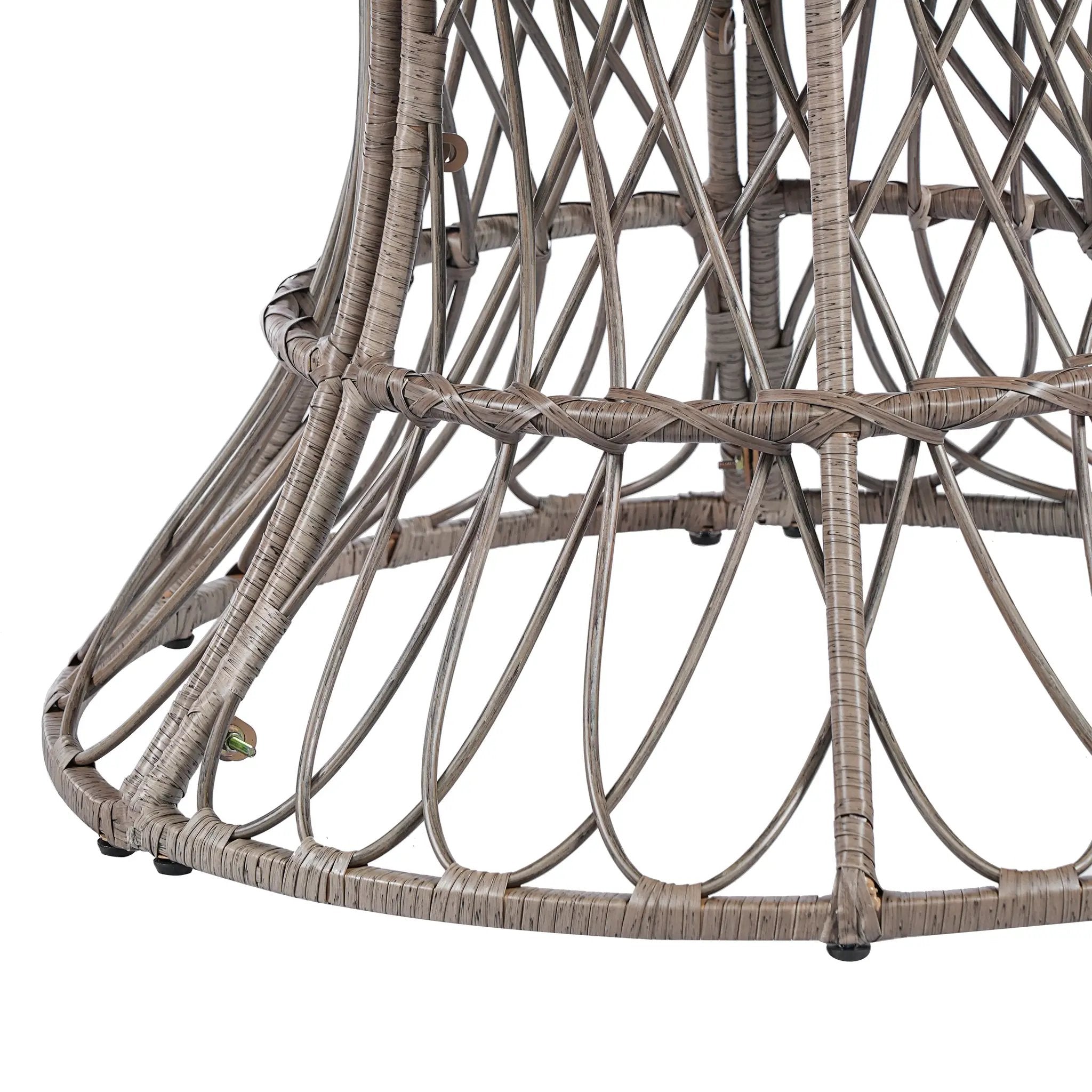 5-Piece Outdoor Dining Set: Brown Round Acacia Wood Table & 4 Brown Wicker Armchairs by HouseOfZazla