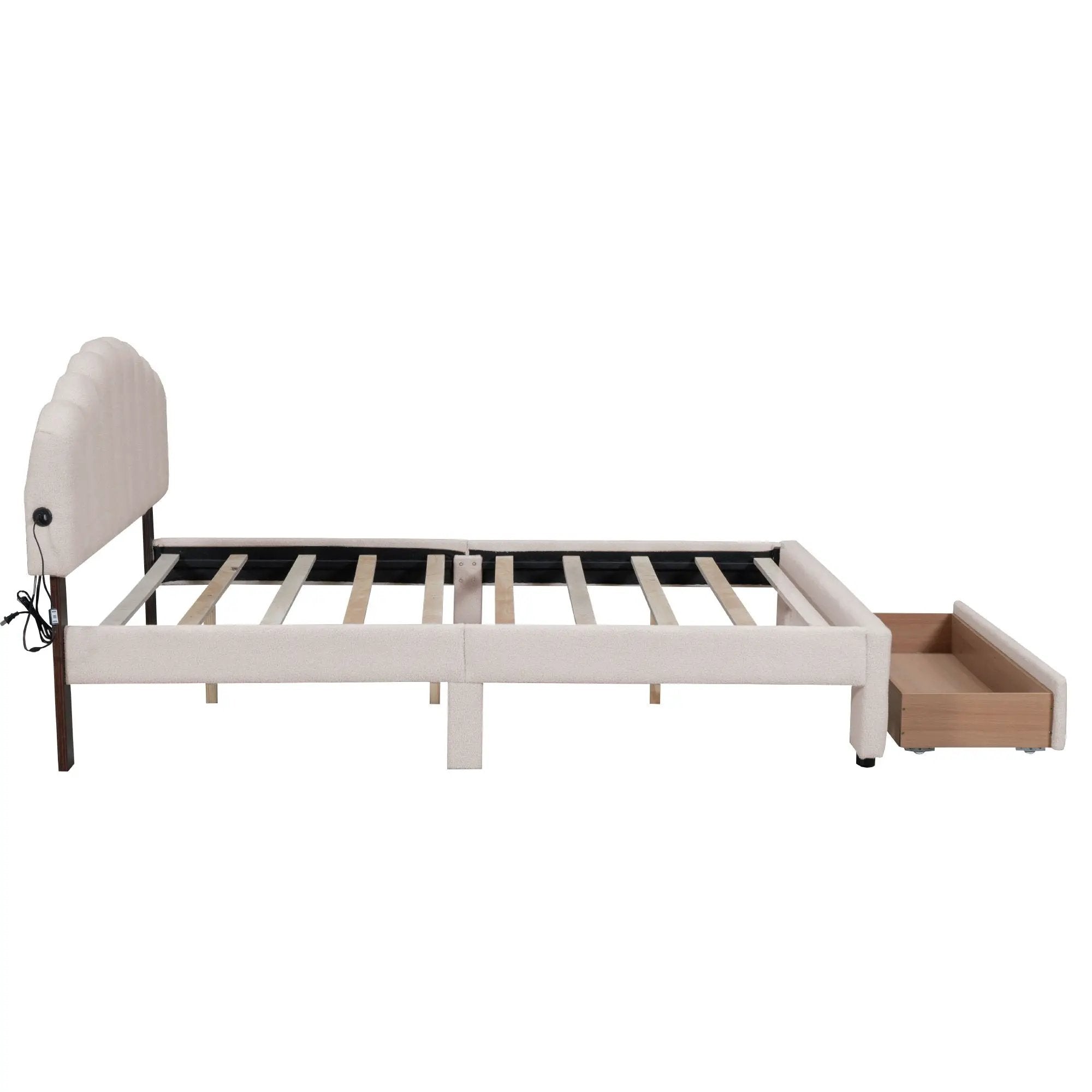 Upholstered Platform Bed With Drawer by Unique Piece Furniture