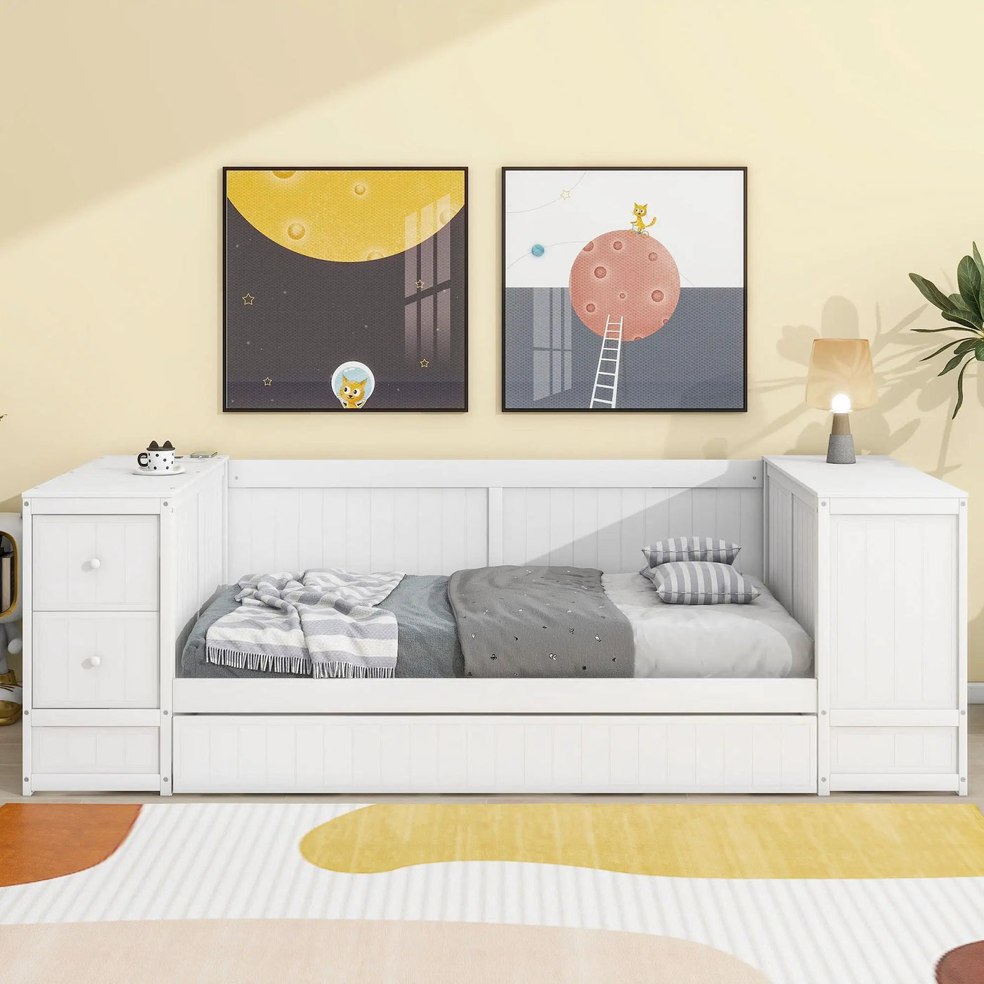 Daybed With Storage Arms, Trundle And Charging Station by HouseOfZazla