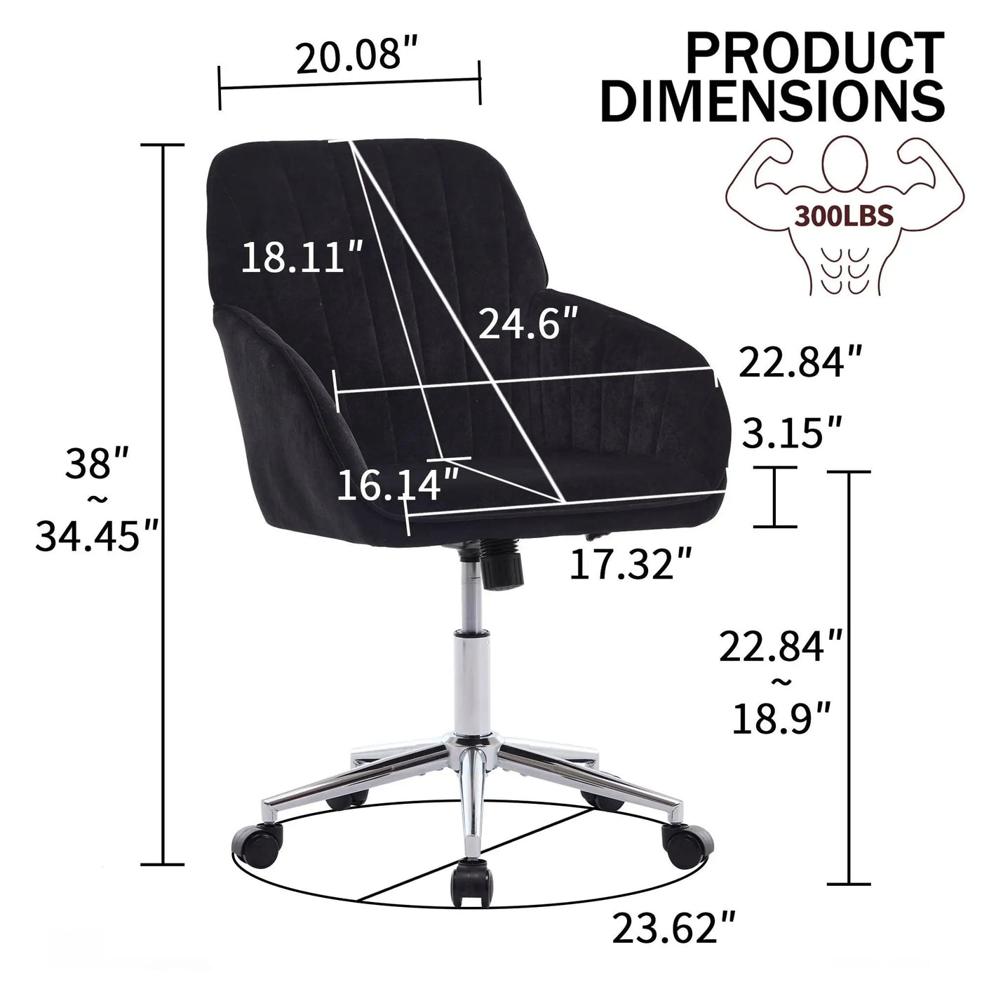 Adjustable Ergonomic Office Chair, Swivel Backrest Seat by HouseOfZazla