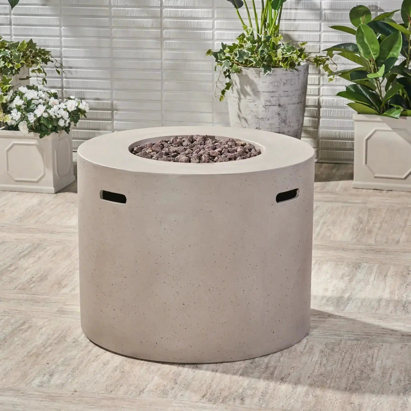 Round Iron Fire Pit With 40,000 Btu by HouseOfZazla