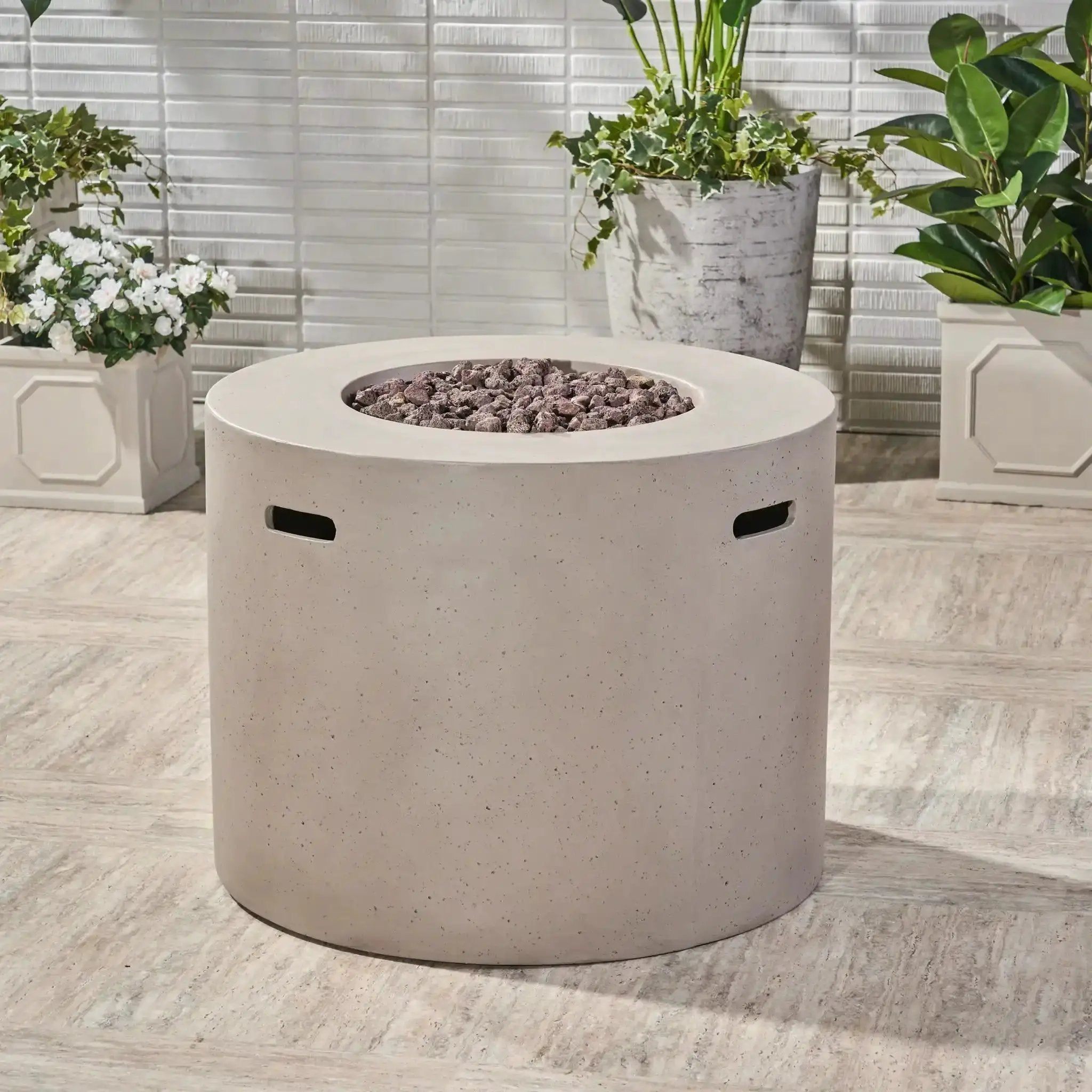 Round Iron Fire Pit With 40,000 Btu by HouseOfZazla