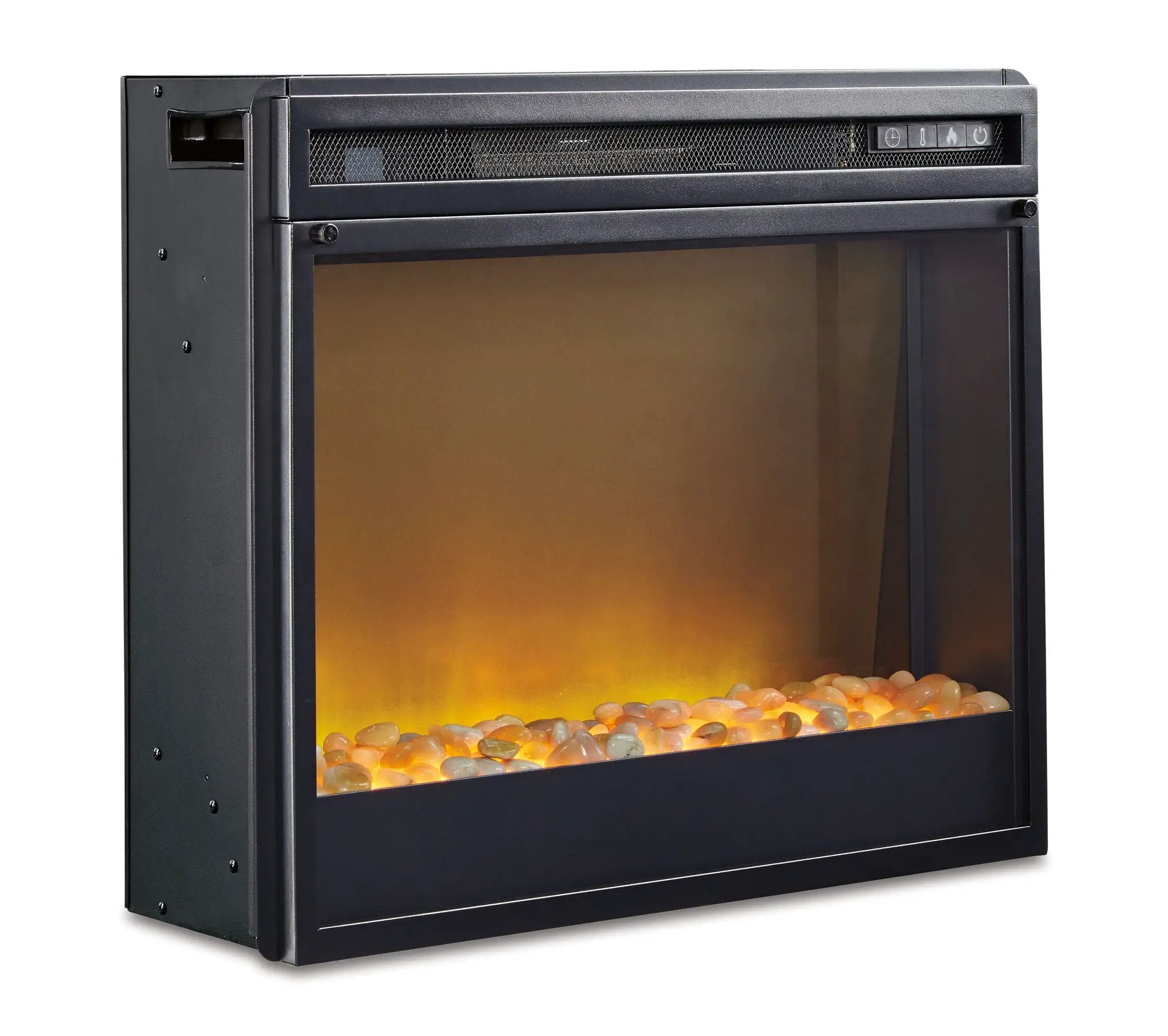 Entertainment Accessories - Fireplace Insert Glass/Stone - Black by Unique Piece Furniture