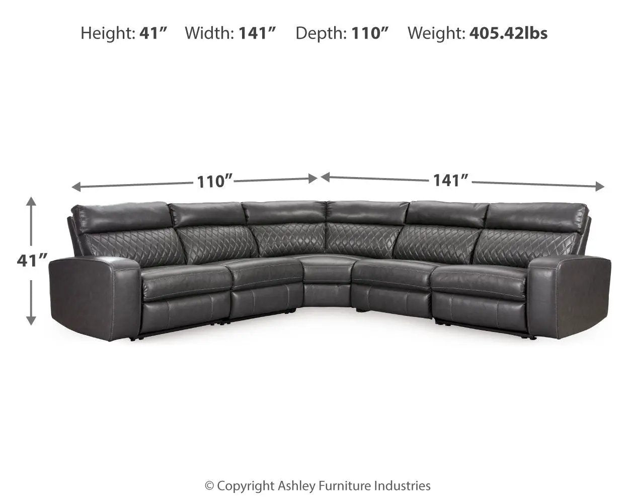 Samperstone - Power Reclining Sectional by Unique Piece Furniture