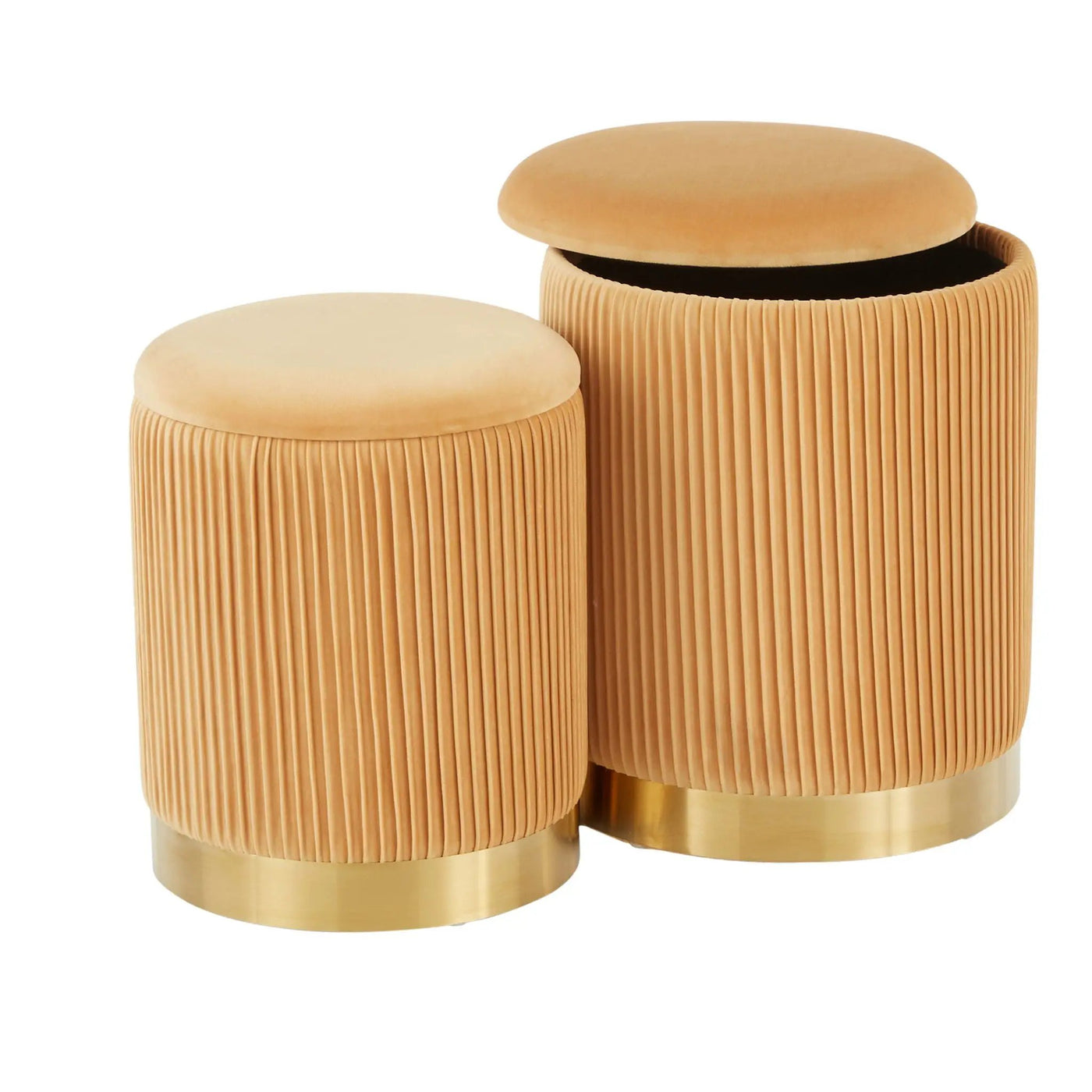Marla - Contemporary Nesting Pleated Ottoman Set by HouseOfZazla