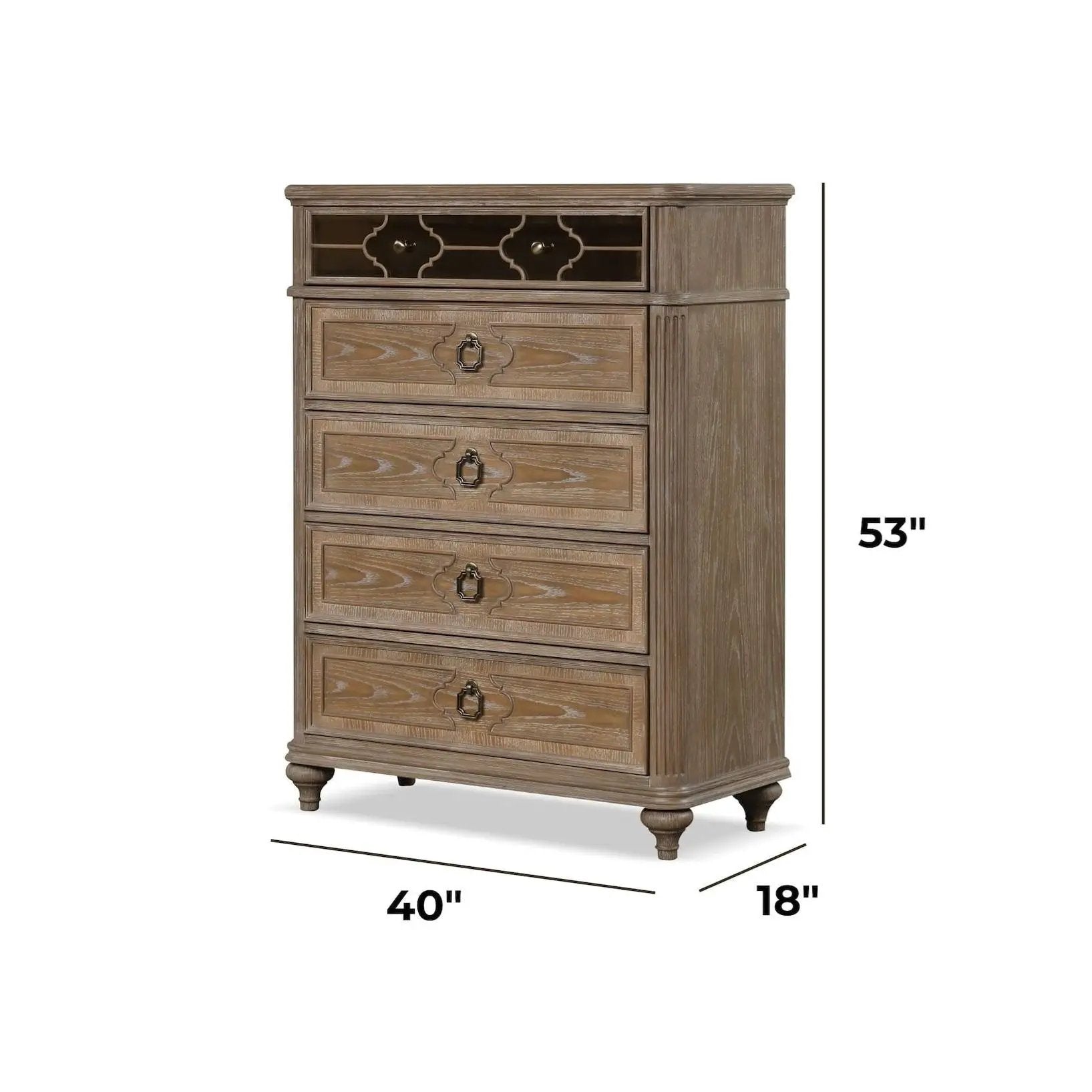 1 Piece Chest, Back Dovetail Drawers, Bedroom Furniture - Oak / Rustic by Unique Piece Furniture