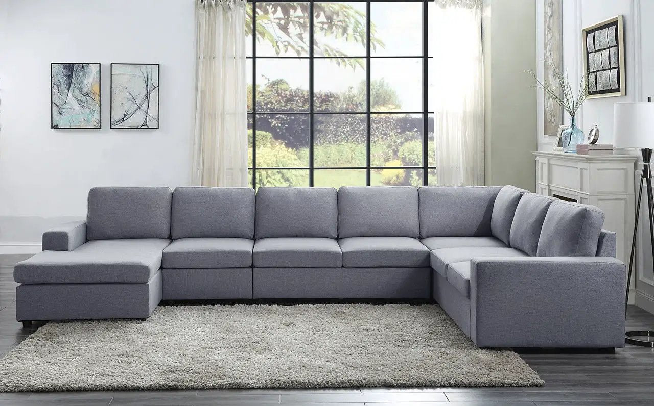 Hayden - 7 Seat Reversible Modular Sectional Sofa Chaise by HouseOfZazla