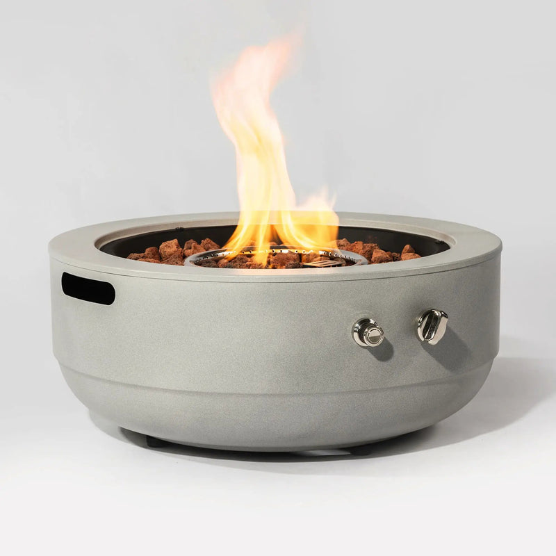 Propane Gas Fire Pit Bowl, 40000 Btu, Round For Outside - Gray by HouseOfZazla