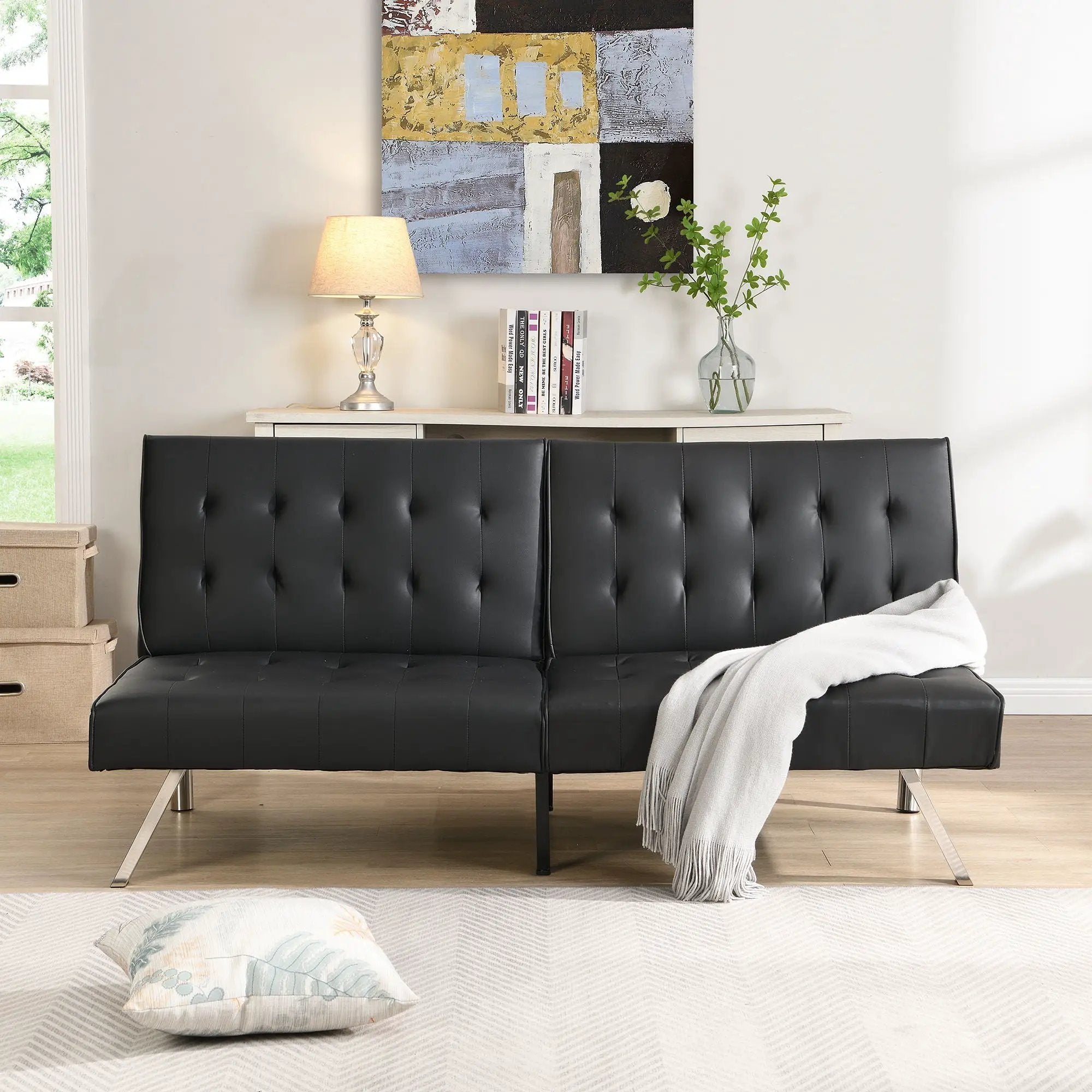 Comfortable Futon Sofa Bed - Black by HouseOfZazla