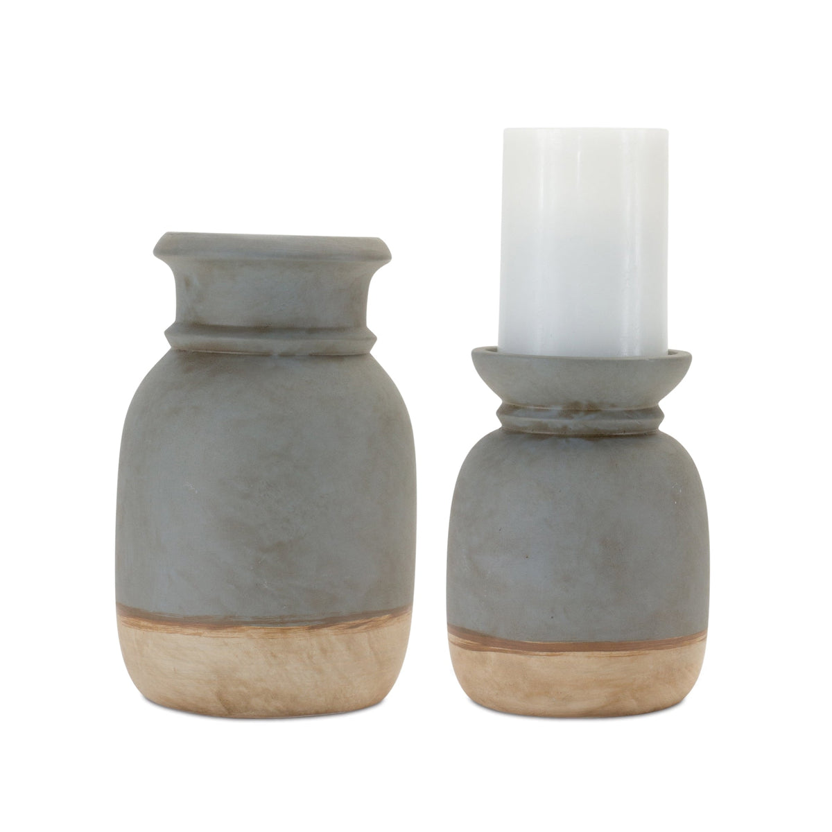 Dual-Tone Candle Holder (Set of 2)