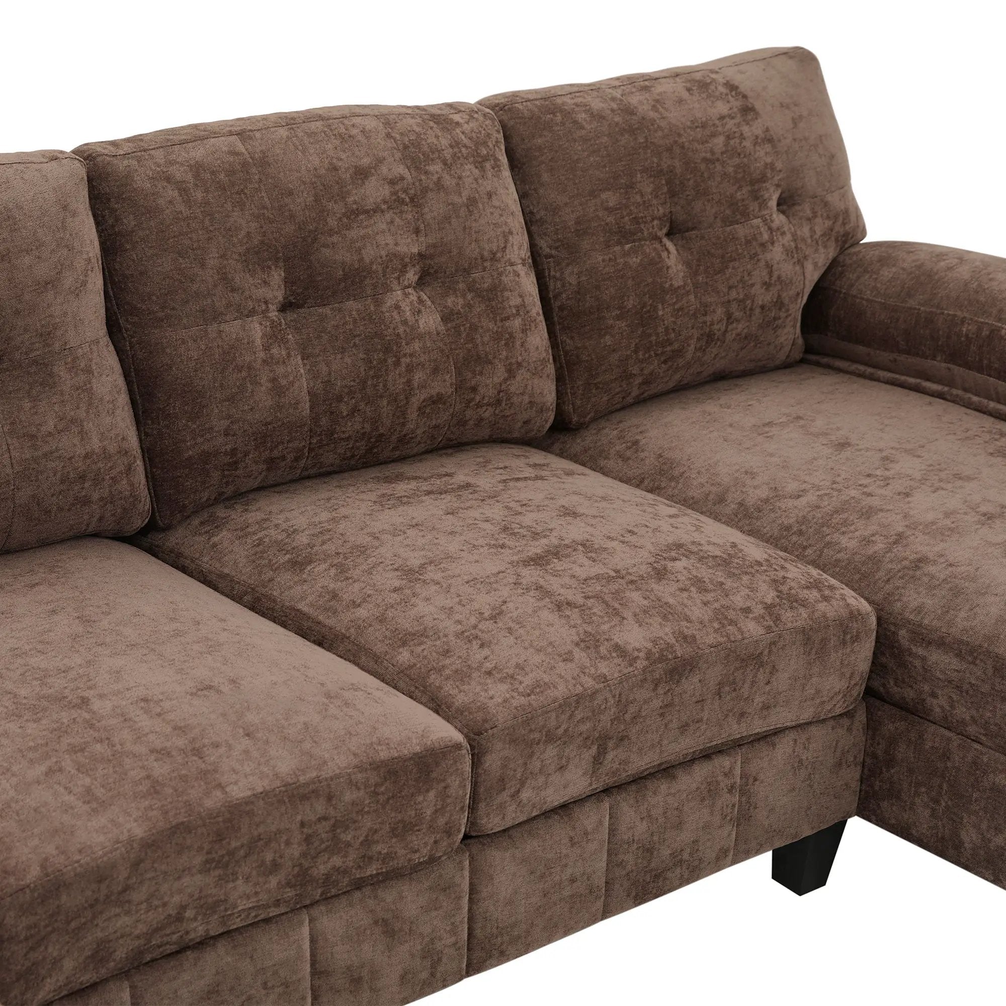 U-Shaped Sectional Sofa 103.5" Fabric Couch With Dual Chaise Lounges, Storage Pockets, Armrest Pillows by HouseOfZazla
