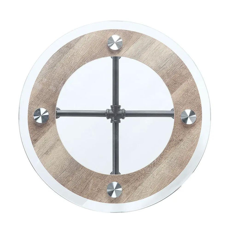 Brantley - End Table - Clear Glass & Sandy Gray by Unique Piece Furniture