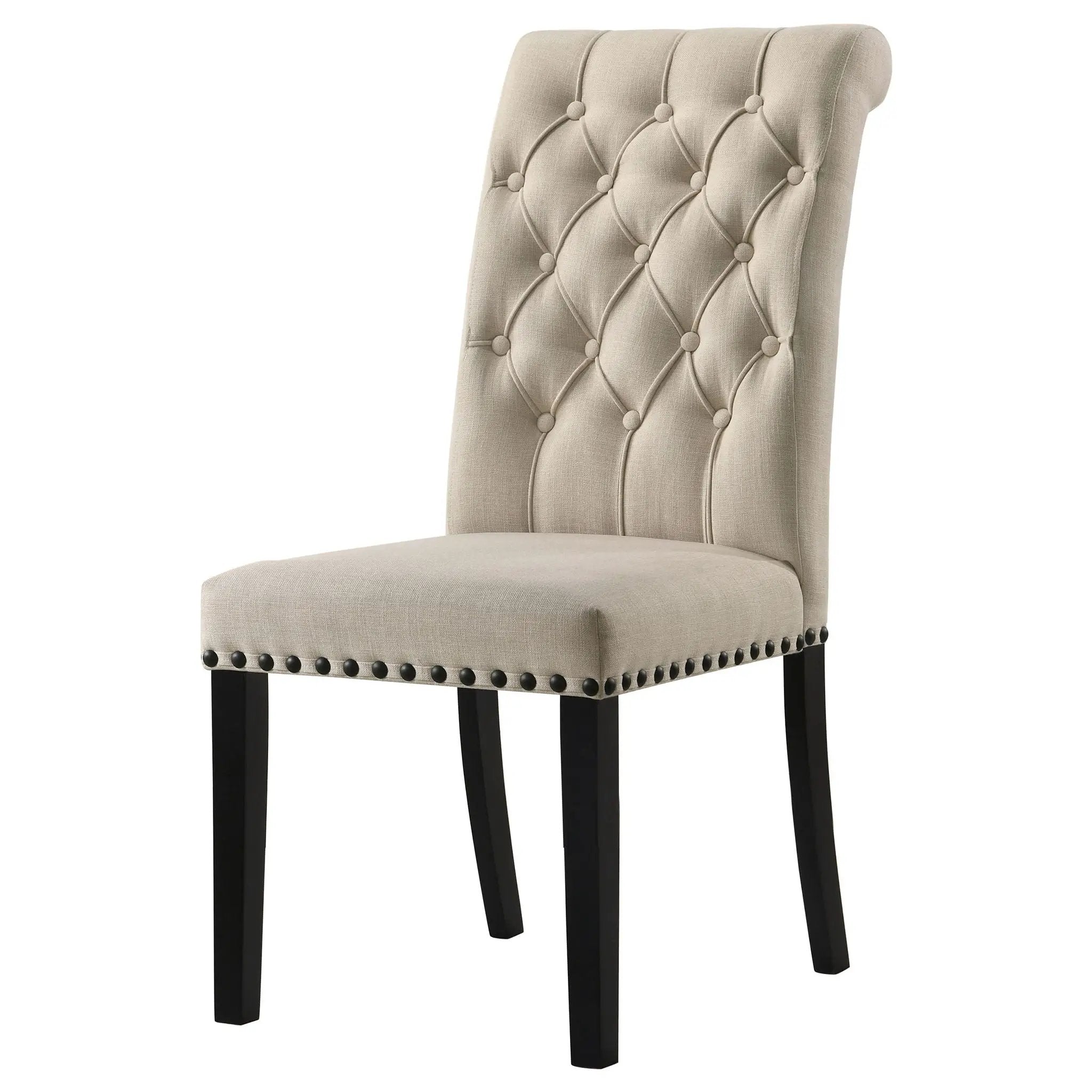 Alana Fabric Upholstered Dining Side Chair Beige (Set of 2) by Unique Piece Furniture