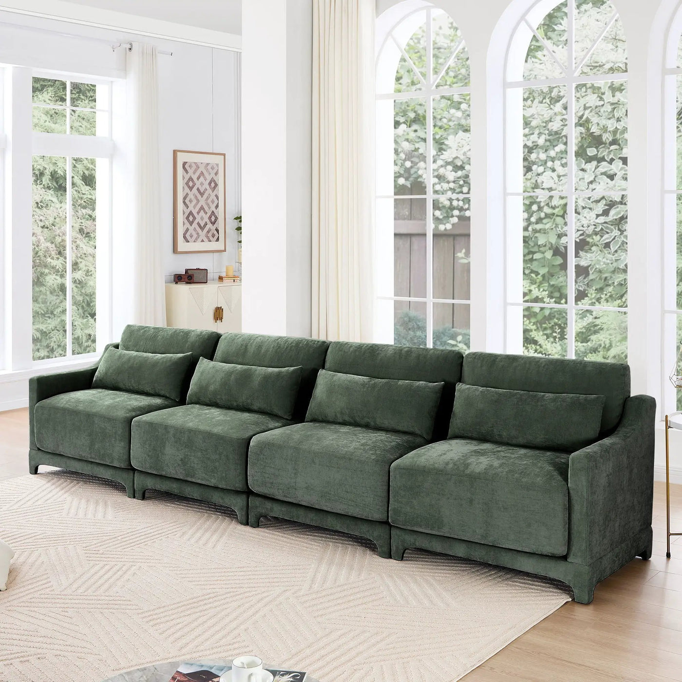 Elegant Sofa With Ergonomic Design And Lumbar Pillows by Unique Piece Furniture