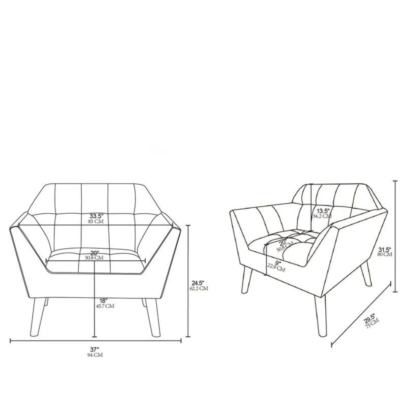 Modern Lounge Chair With Button Tufting by Unique Piece Furniture